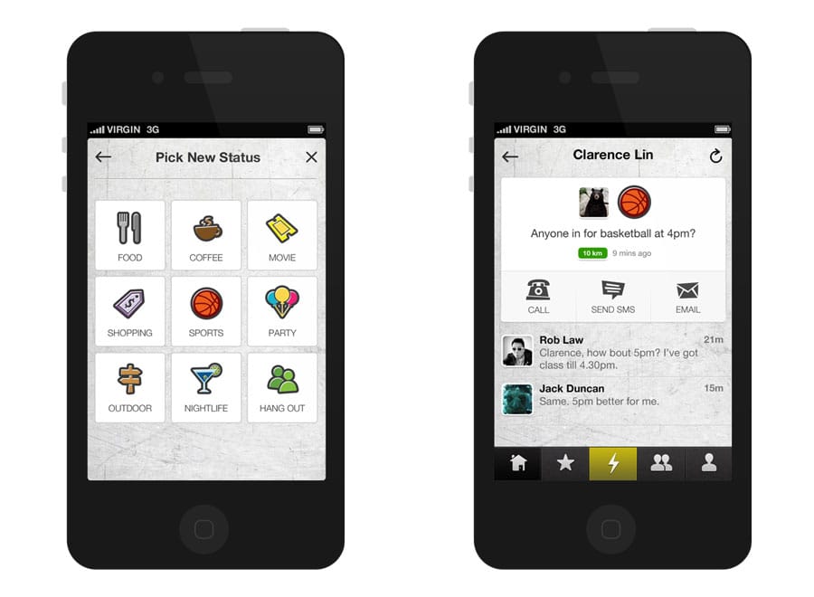 add friends on kinetic iphone app developed by sentia